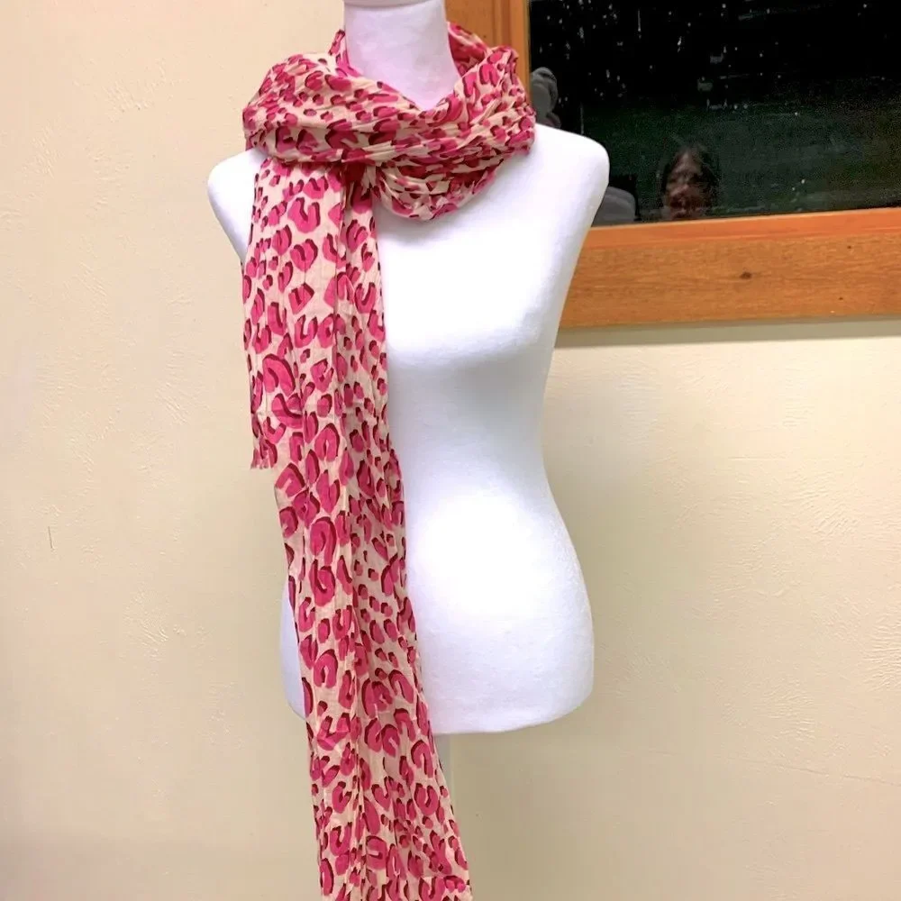 Auth Louis Vuitton Pink Lepord Print Limited Edition Stephen Sprouse Wrap Scarf